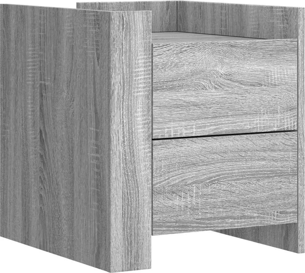 vidaXL Noptieră, gri sonoma, 45x50x50 cm, lemn prelucrat