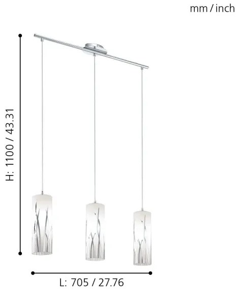 Pendul Eglo 92741 RIVATO 3xE27/60W/230V