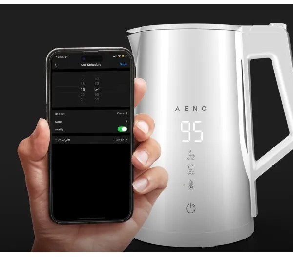 AENO - Fierbător inteligent 1,7 l, 2200W, LED, alb