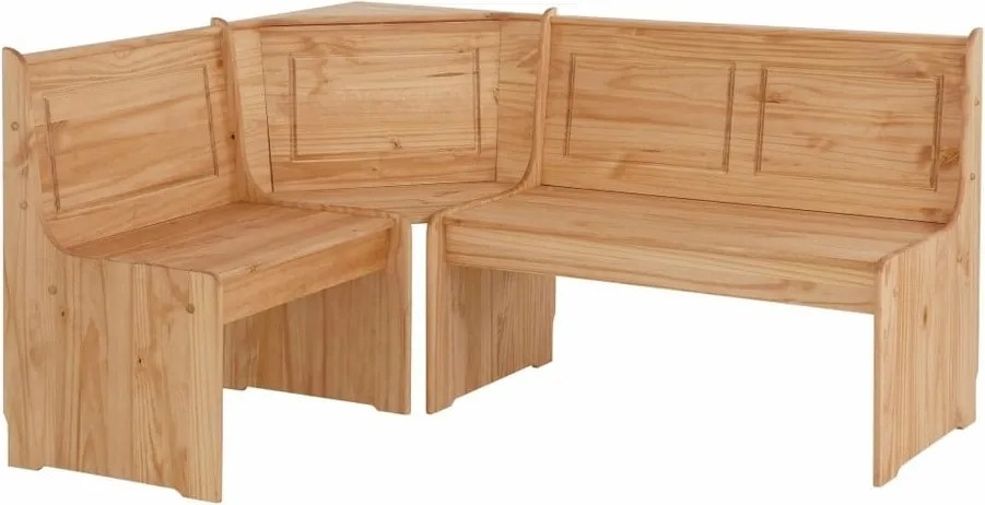Set bancă pe colț și masă din lemn masiv de pin Støraa Samantha