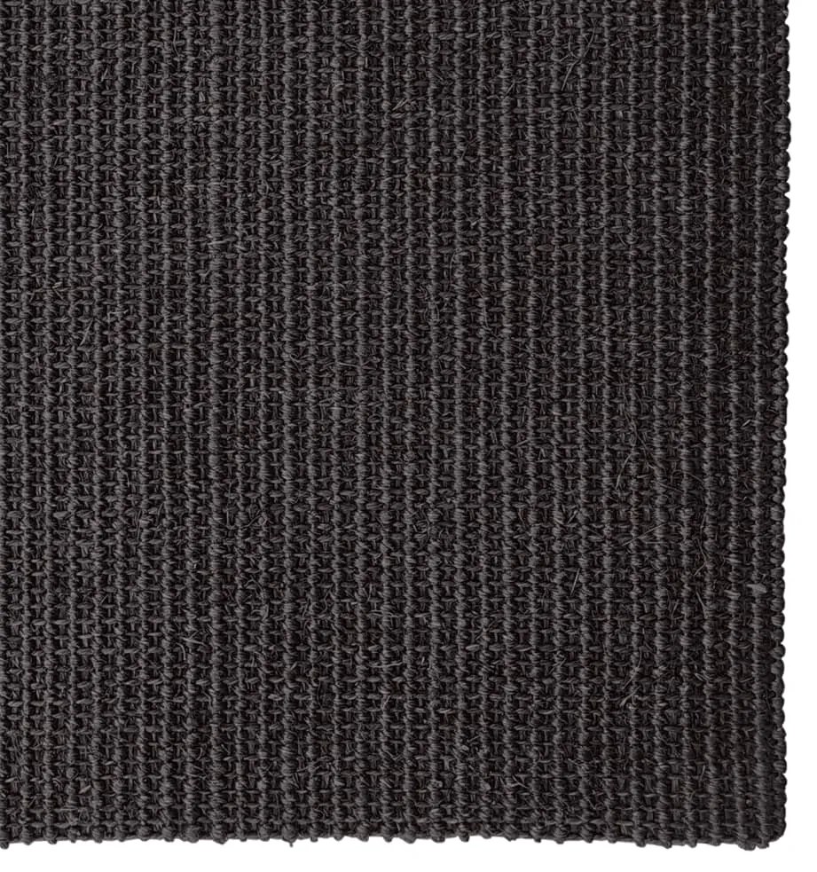 Covor din sisal natural, negru, 100x200 cm Negru, 100 x 200 cm