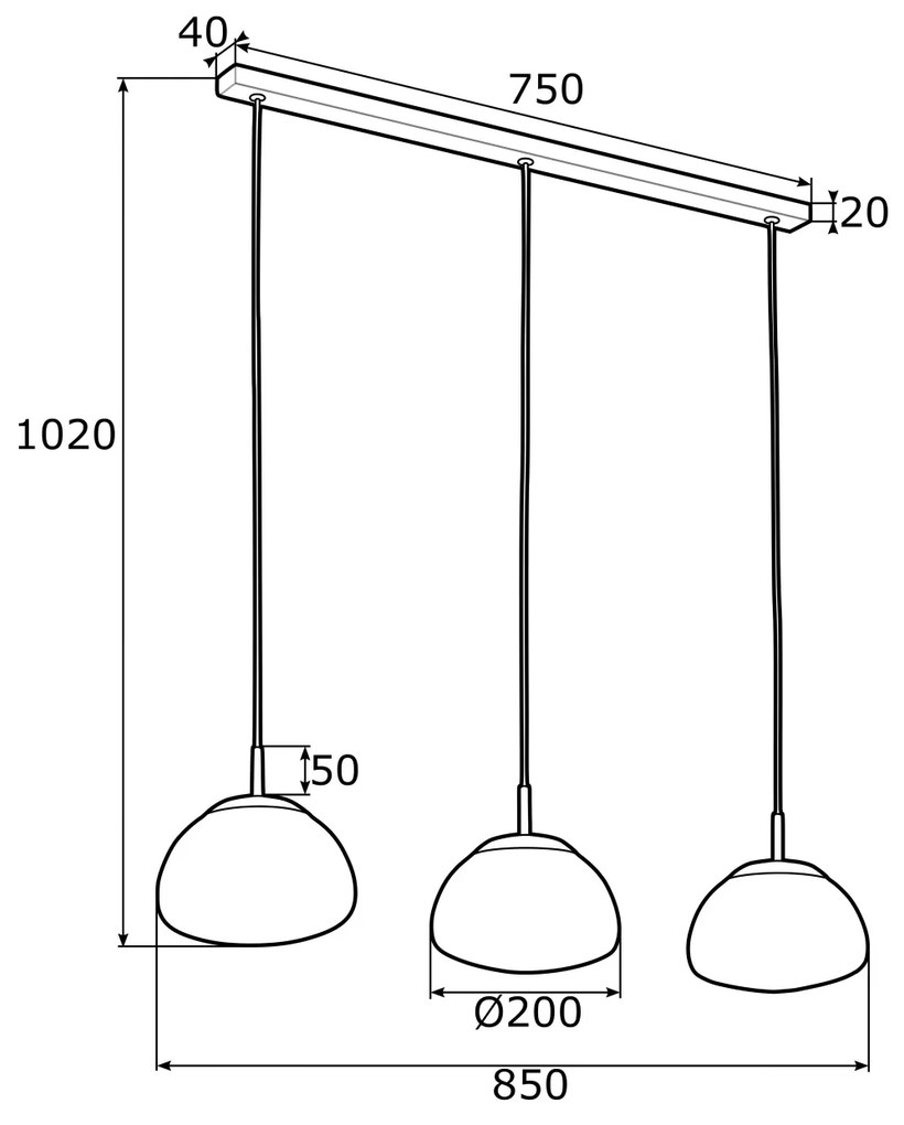 Lustra cu 3 Pendule design modern TRINI