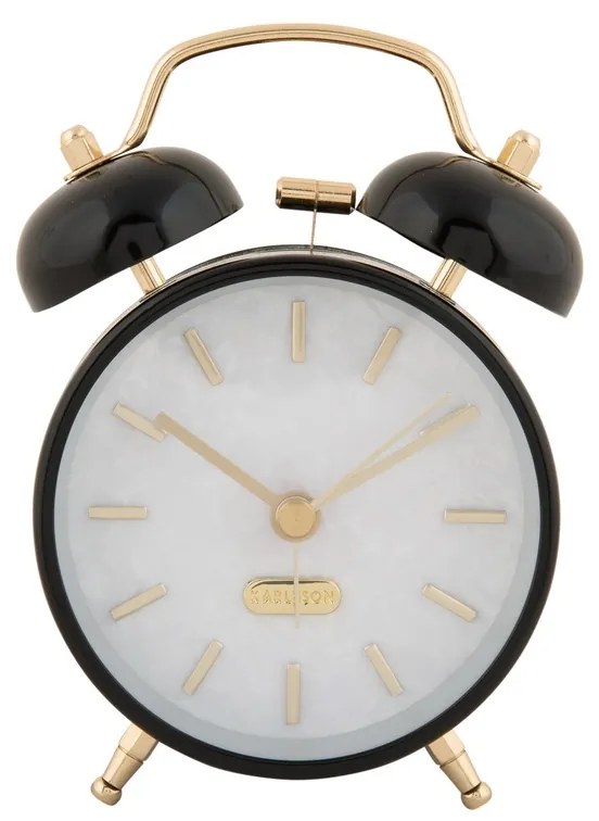 Karlsson 6009BK ceas cu alarmă de design negru,diametru 12 cm