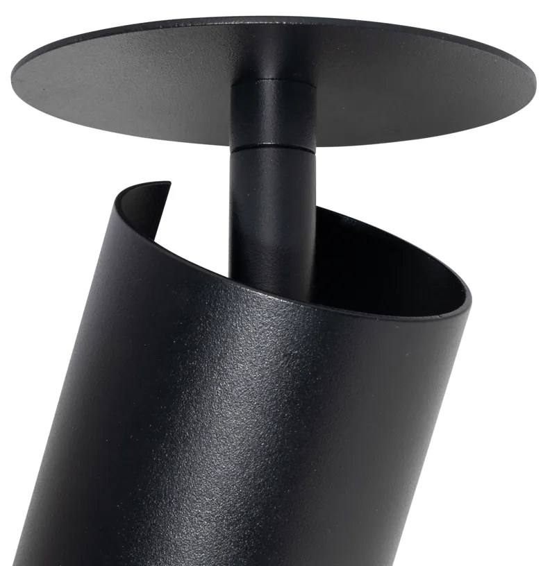 Set de 6 spoturi încastrate moderne negre GU10 50mm - Chels