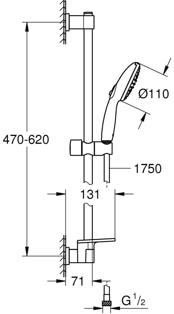 Grohe Vitalio Start set de dus perete crom 26952001