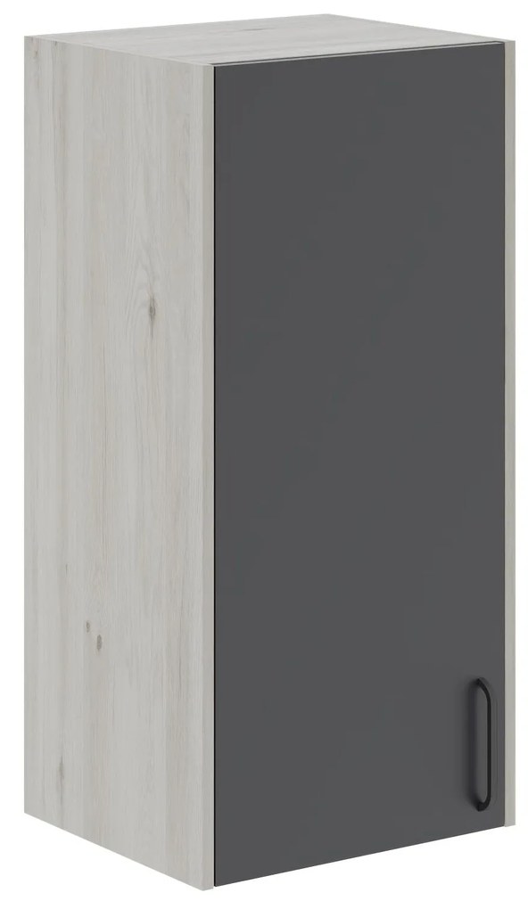 Dulap suspendat Malmo, 1 Usa, Stejar Alb/Antracit, 50 x 42 x 104 cm