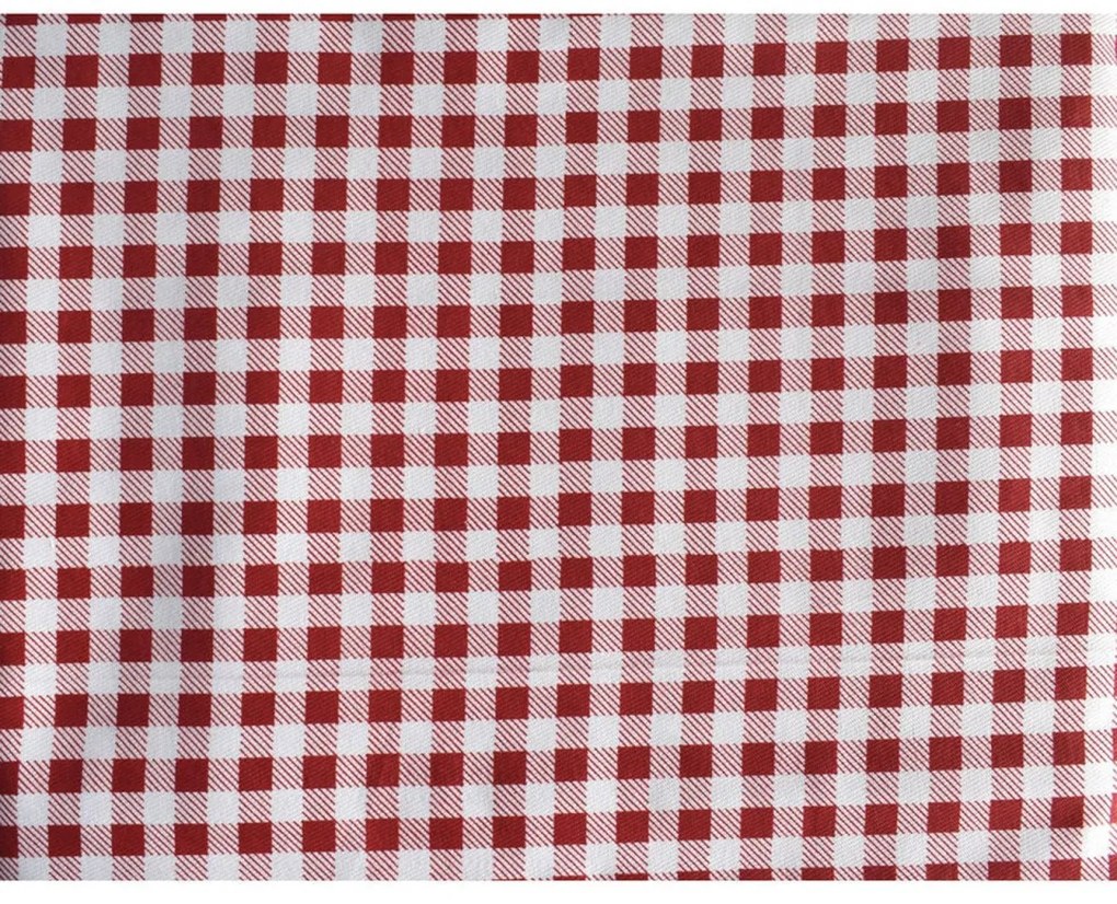 Fata de masa SAH alb si rosu CASA GINO , bumbac 100%, 125X140, masa 4 persoane