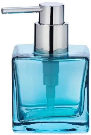 Dozator pentru sapun, din sticla, Lavit Bleu, L8xl8xH8,5 cm