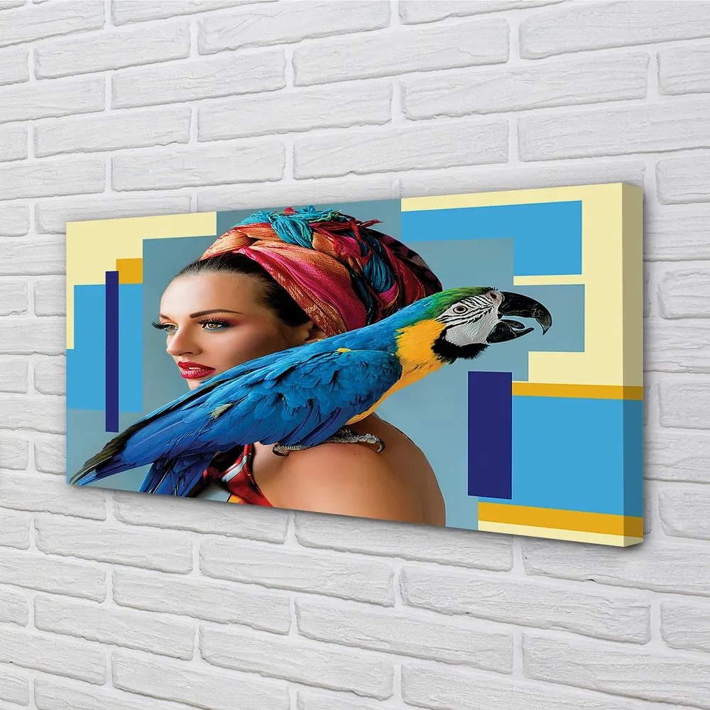 Tablouri canvas Macaw pe umăr