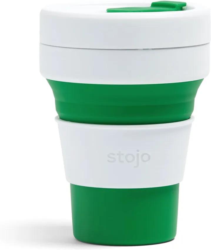 Cană termică pliabilă Stojo Pocket Cup, 355 ml, verde-alb