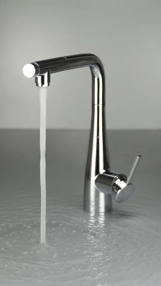 🚰 Baterie bucătărie ERIDAN, cu racord filtru de apă & pipă extractibilă, finisaj cromat – Cod BRE_075M