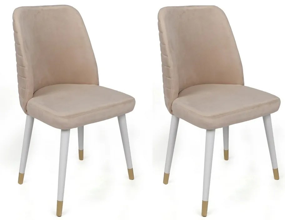 Set de scaune de sufragerie Hugo Cream and White,4 buc.