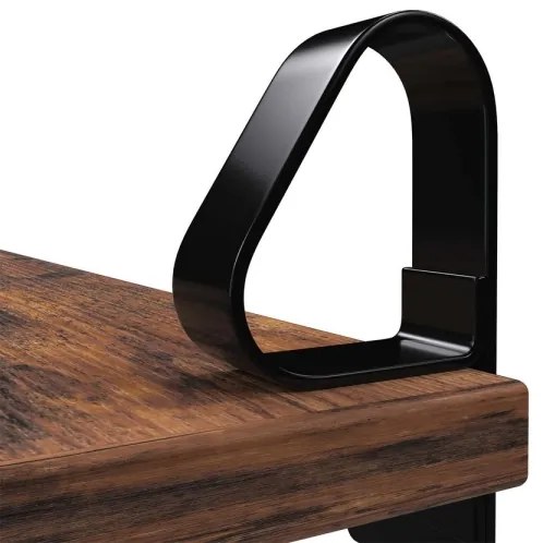 Set de 2 rafturi de perete SHELFY, maro/negru