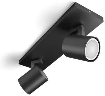 Spot LED dimabil Philips Hue RUNNER 2xGU10/4,2W/230V negru + telecomandă