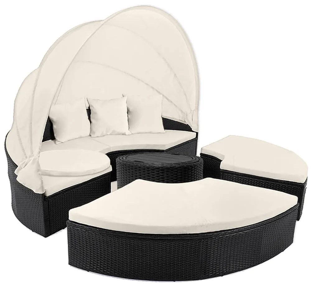 Deuba Pat de gradina ratan LAZY - negru 186 cm
