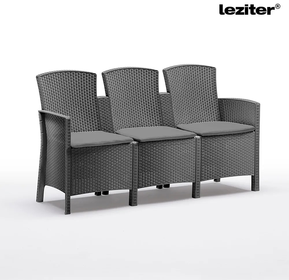 Canapea de grădină Lima cu 3 locuri, grafit