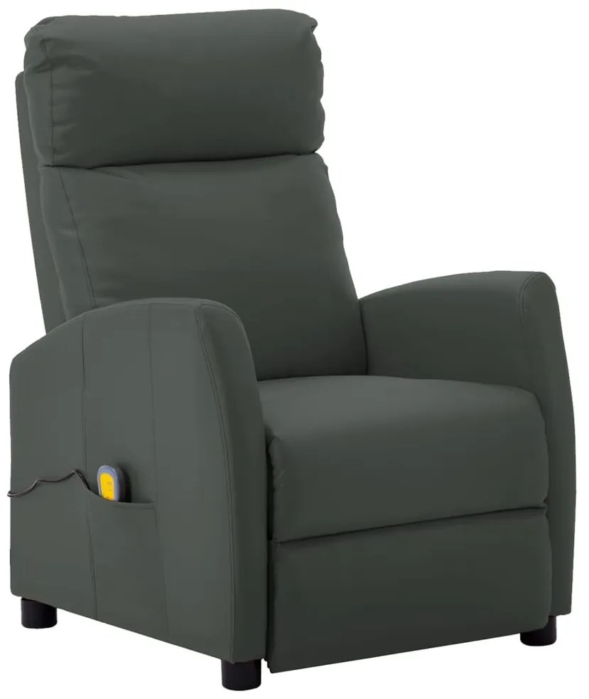 3073666 vidaXL Fotoliu de masaj electric, gri, piele ecologică