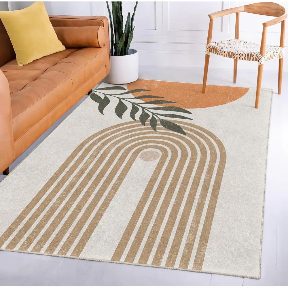 Covor tip traversă crem lavabil 80x200 cm Dot Arch – Mila Home