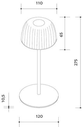 Lampă LED reîncărcabilă dimabilă de masă de exterior VIVIEN LED/3W/5V 2700K IP54 negru