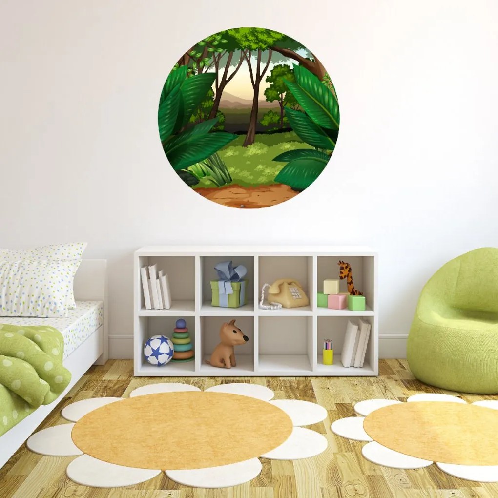 PIPPER. Autocolant circular de perete „Jungla” mărimea: 60cm