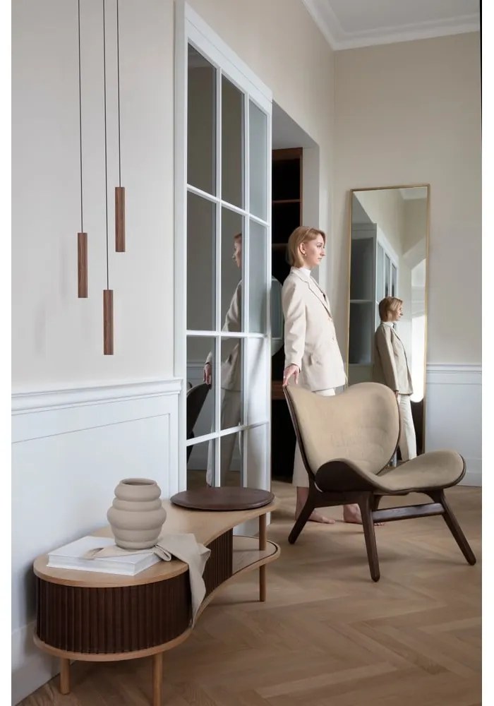 Masă TV maro/în culoare naturală cu aspect de lemn de stejar 140x40 cm Audacious – UMAGE