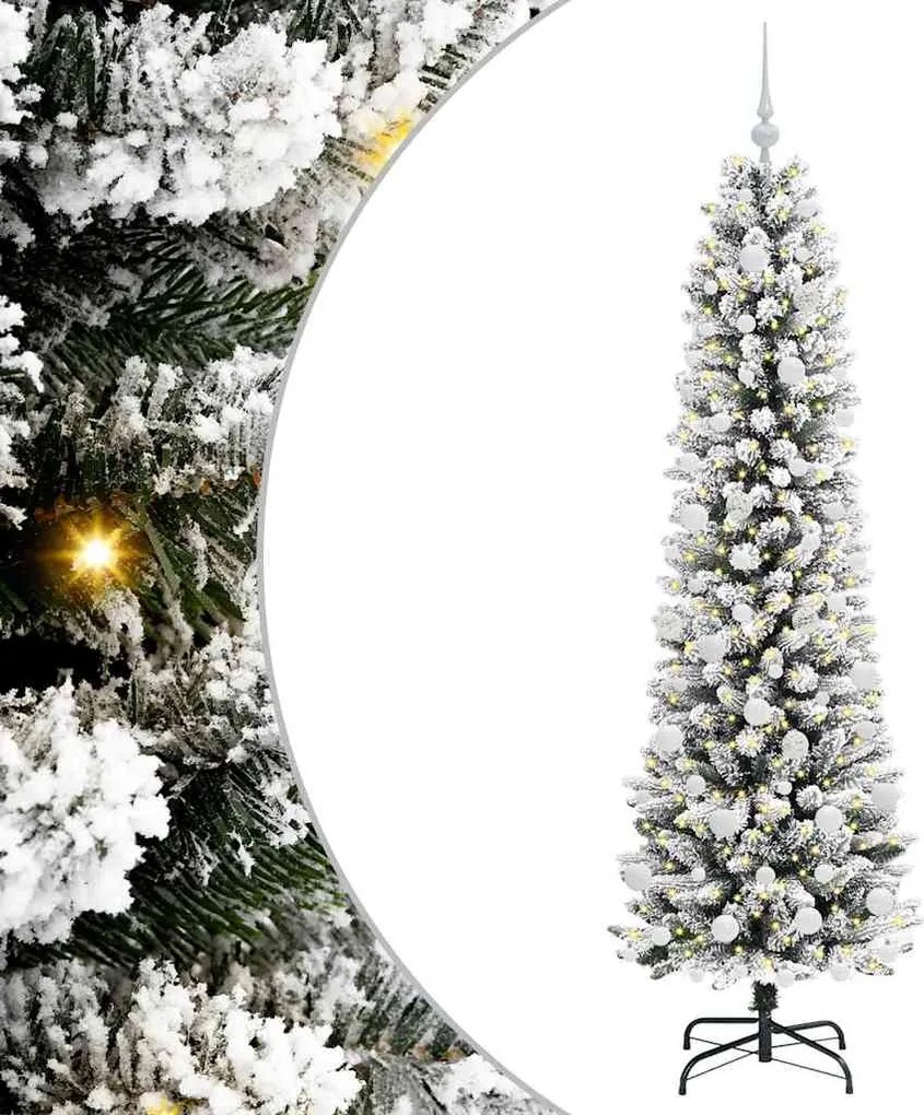 vidaXL Brad de Crăciun artificial Alb 180 cm PVC și metal și plastic