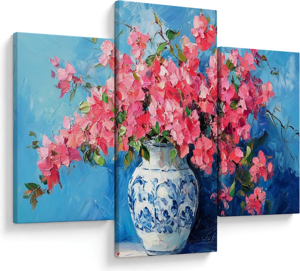 Tablou - Vază cu flori roz (90x60 cm)