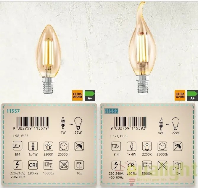 Bec E27-LED-G95 4W 2200k 11522 EL
