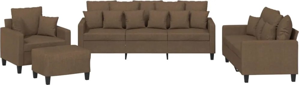 vidaXL Set de canapele cu perne, 4 piese, maro, textil
