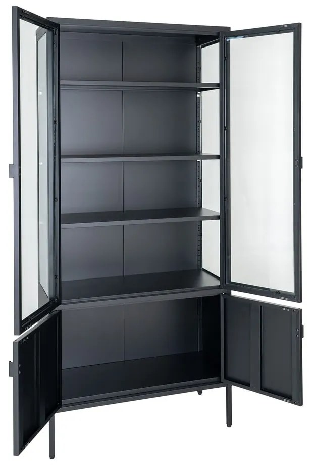 Vitrină neagră din metal 80x180 cm Brisbane – House Nordic