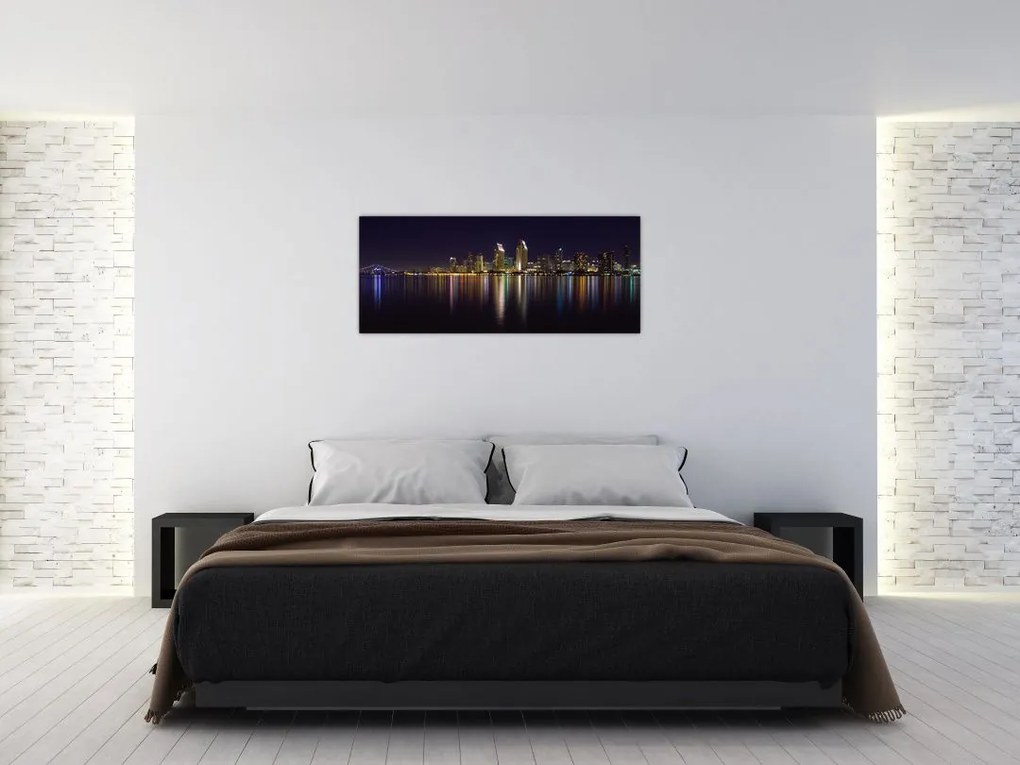 Tablou cu orașul nocturn (120x50 cm)
