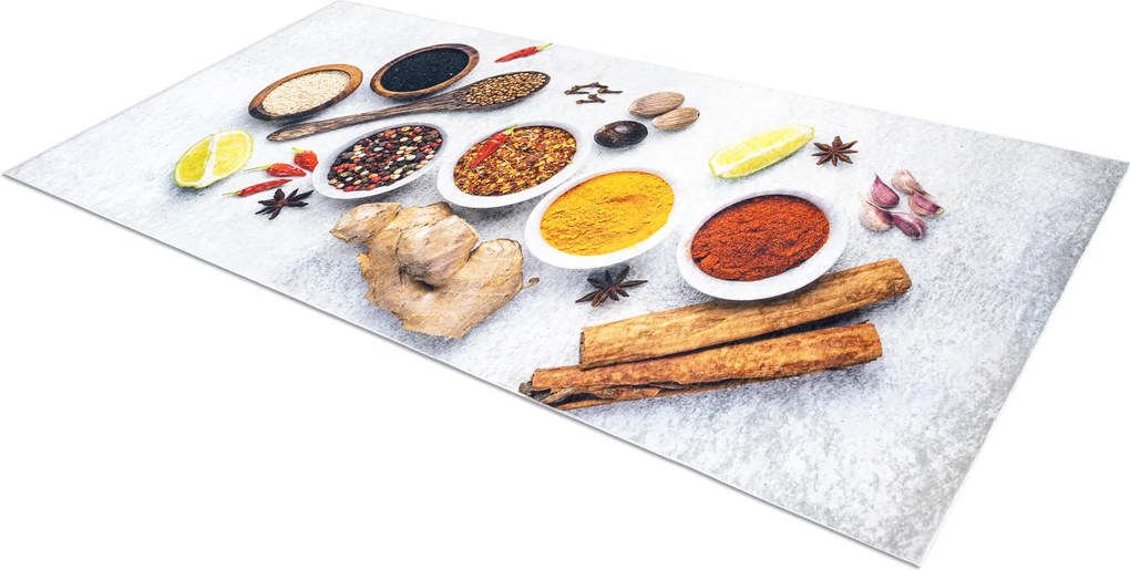 ANDRE 3343 covor lavabil Condimente, bucatarie, anti-alunecare - argint / bej