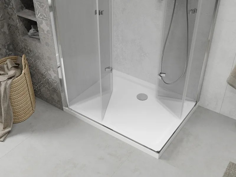 Mexen Lima Duo cabină de duș pliabilă 80 x 70 cm, transparentă, crom + cadă de duș plată - 856-080-070-01-02-4010