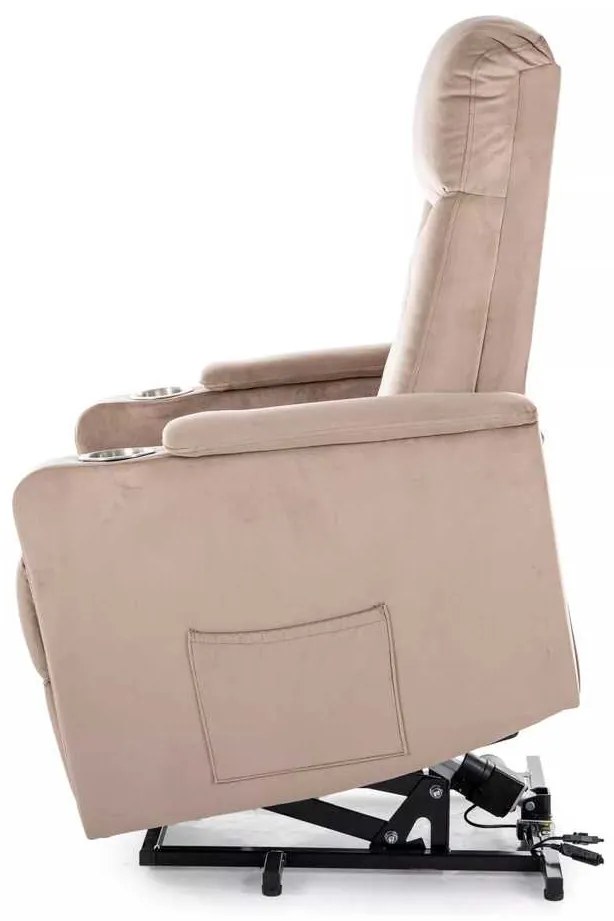 Scaun reclinabil Berville Velvet, bej