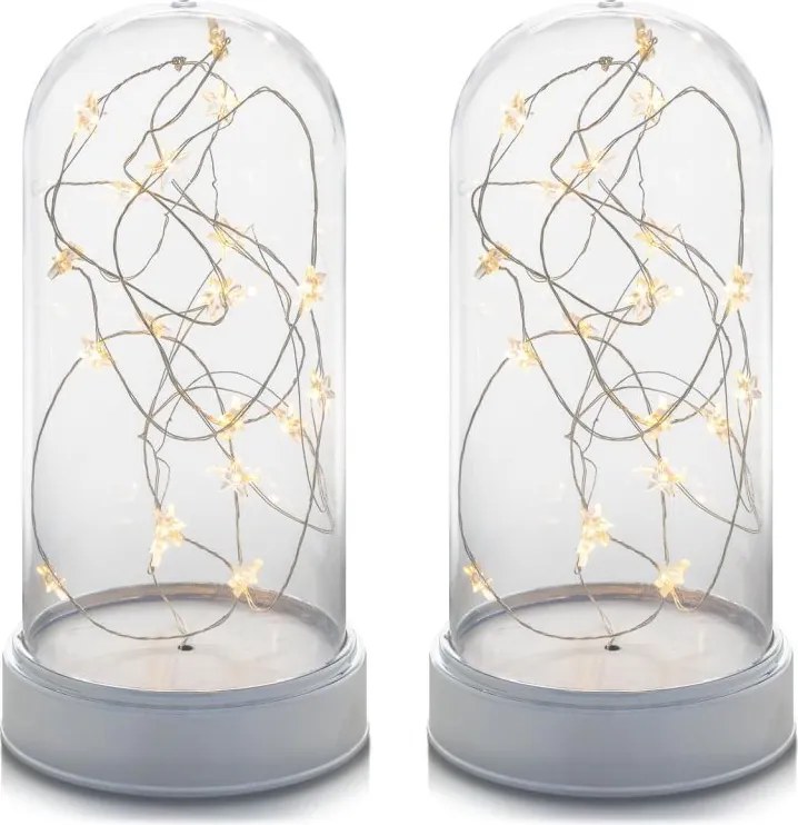 Set de domuri luminoase de Crăciun 20 LED, alb cald, 2 buc