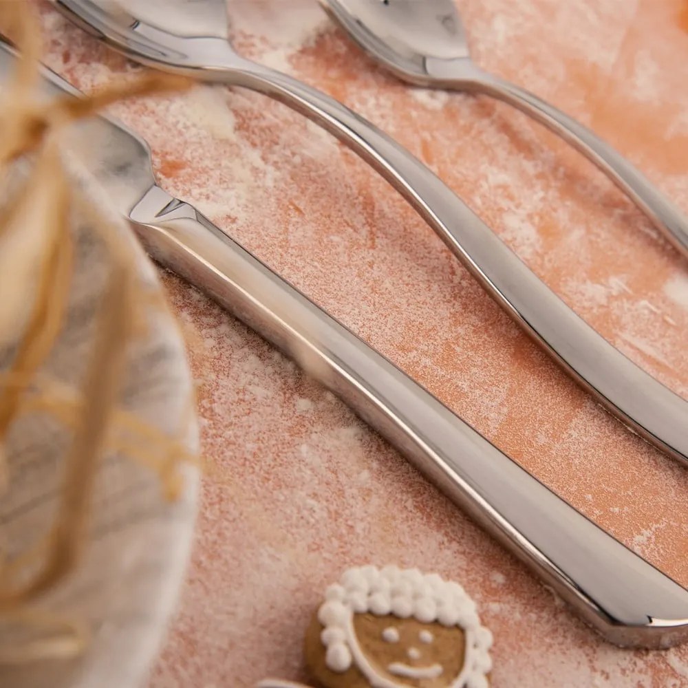 Tacâmuri argintii din oțel inoxidabil 24 buc. Shape – Orion