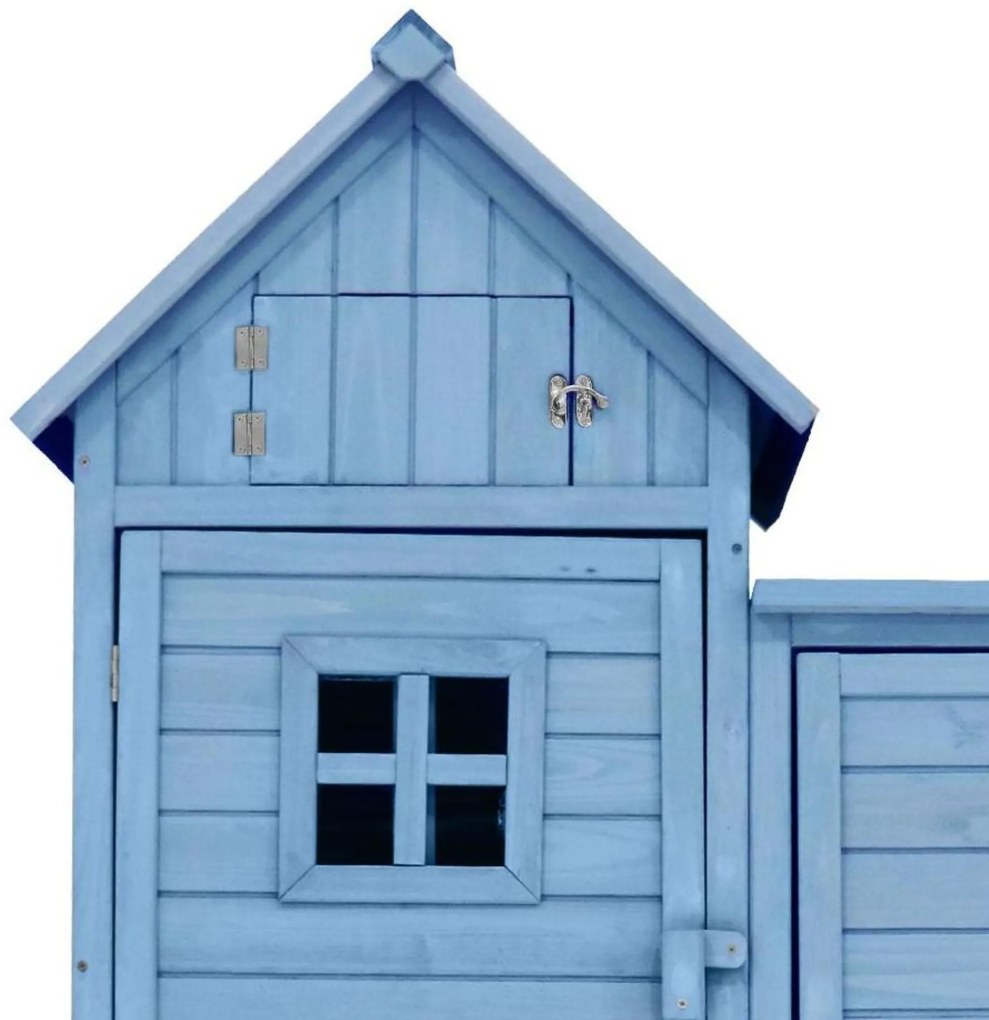 Dulap de grădină cu 2 rafturi, magazie de unelte cu spațiu mare de depozitare, 118 × 54 × 173 cm, Albastru