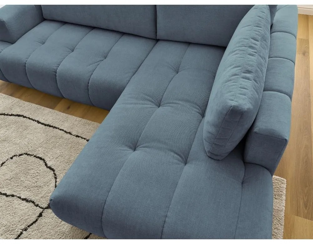 Colțar albastru extensibil/cu spațiu de depozitare (cu colț pe partea dreaptă/în formă de ”L”) Fuji – Bobochic Paris