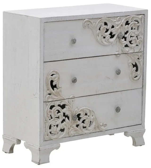 Comoda Romantic Antique White cu 3 sertare