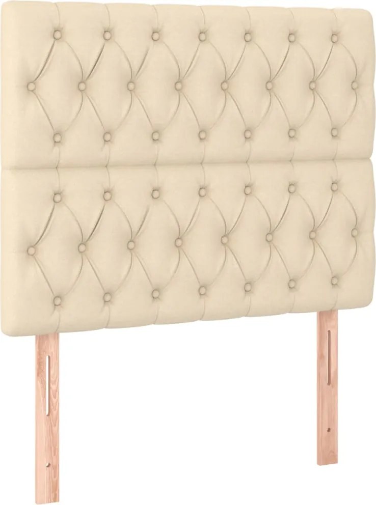 vidaXL Tăblie de pat crem 90x7x118/128 cm, material textil
