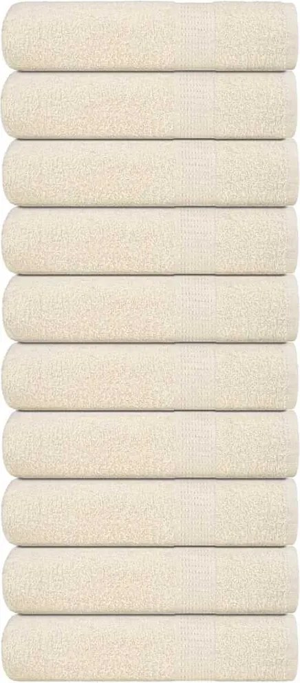 vidaXL Prosoape de mâini, FROGN, 10 buc., crem, 50x100 cm, 360 g/m²