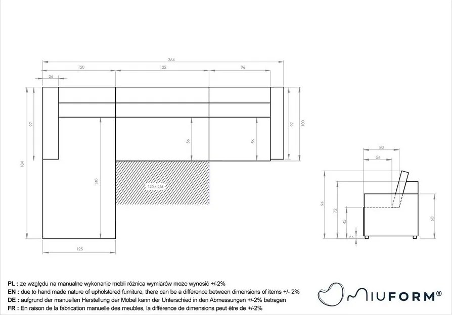 Colțar modular crem extensibil/cu spațiu de depozitare (cu colț pe partea stângă) Lulu – Miuform