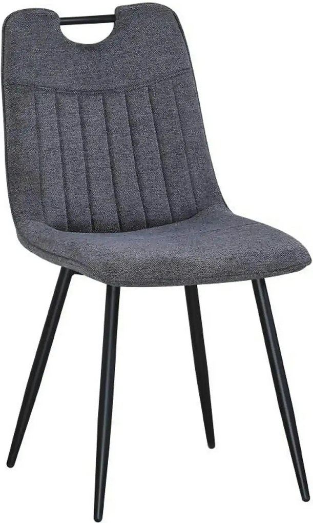 Scaun KIP, gri/negru, stofa clasica/metal, 45x59x89 cm
