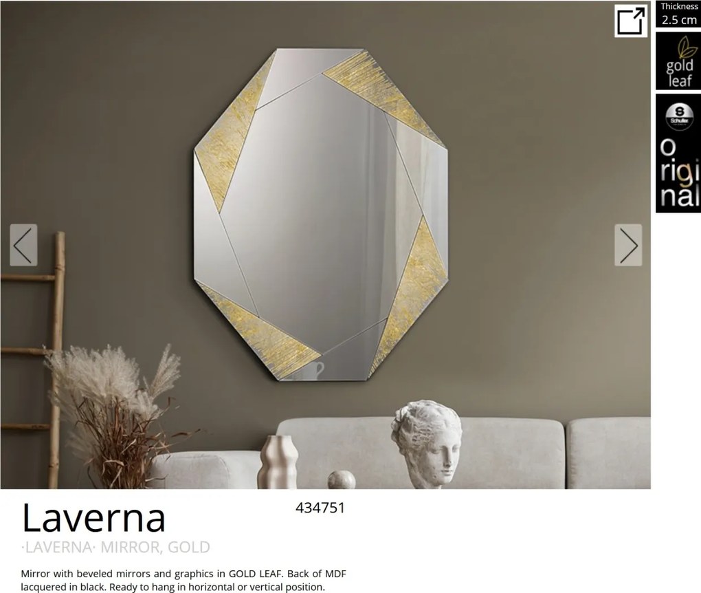 Oglinda decorativa design de lux Laverna gold 120x92cm