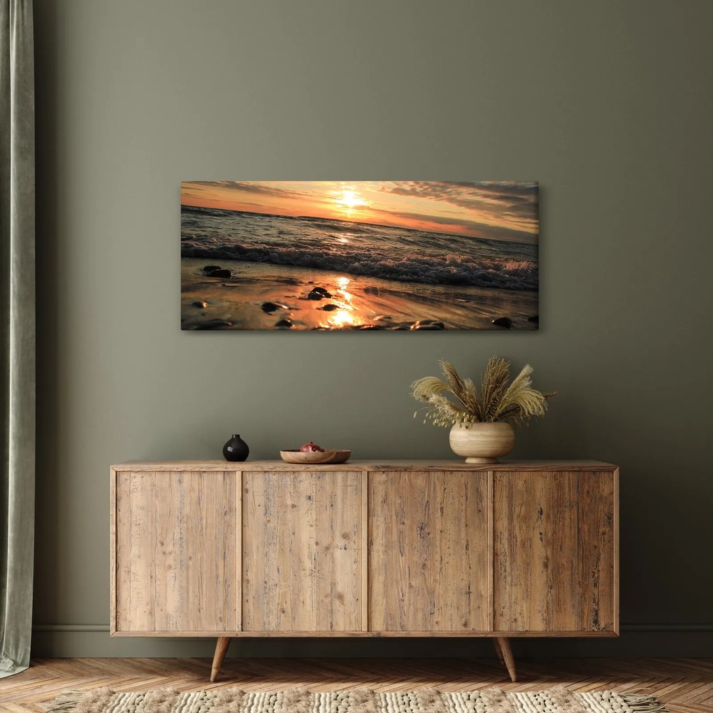 Tablou - Apus de soare, ocean (120x50 cm)