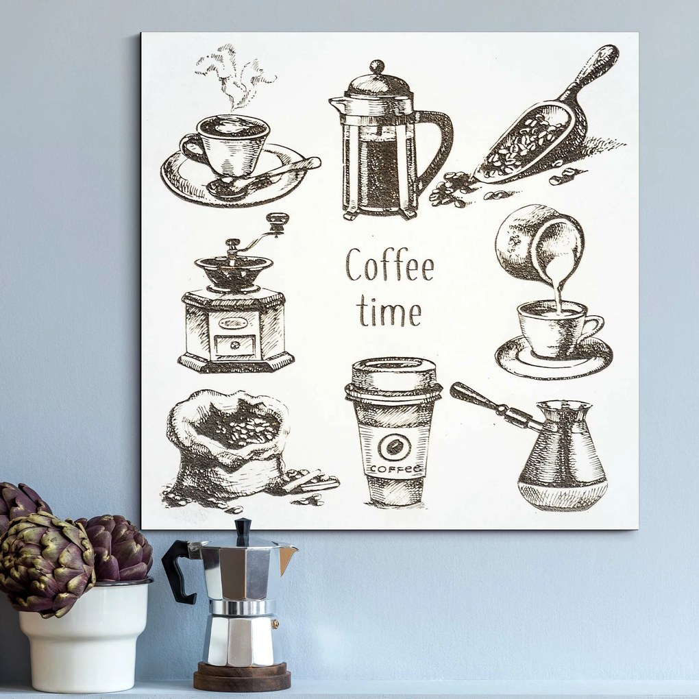 DUBLEZ | Tablou din lemn pentru bucătărie - Cafea