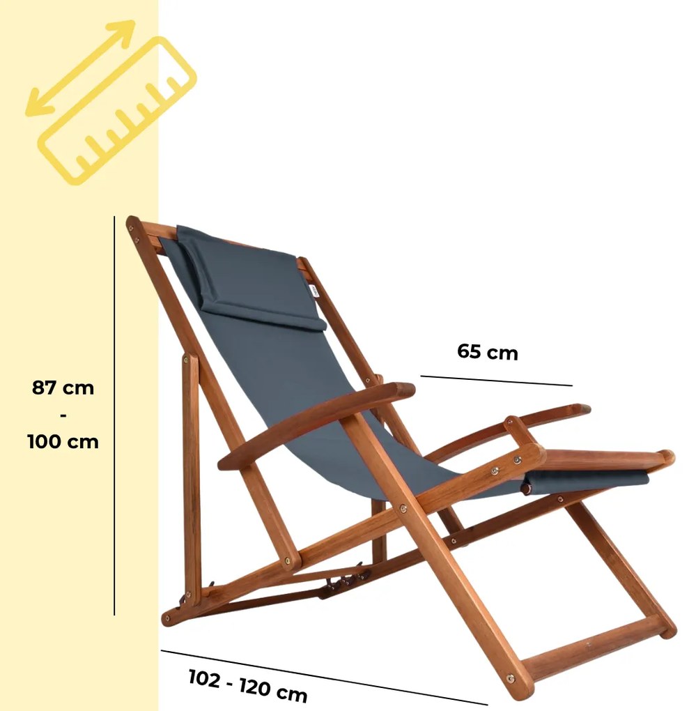 Șezlong de grădină SIENA, 65x87x102, antracit Jurhan