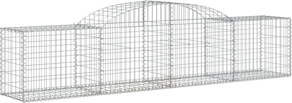 vidaXL Coș gabion arcuit, 300x50x60/80 cm, fier galvanizat