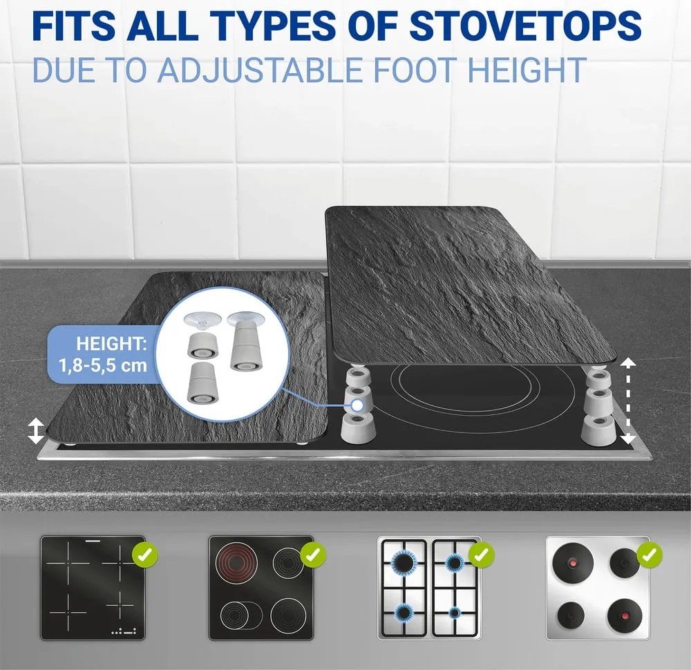 Set 2 protecții din sticlă pentru aragaz Wenko Slates, 52 x 30 cm