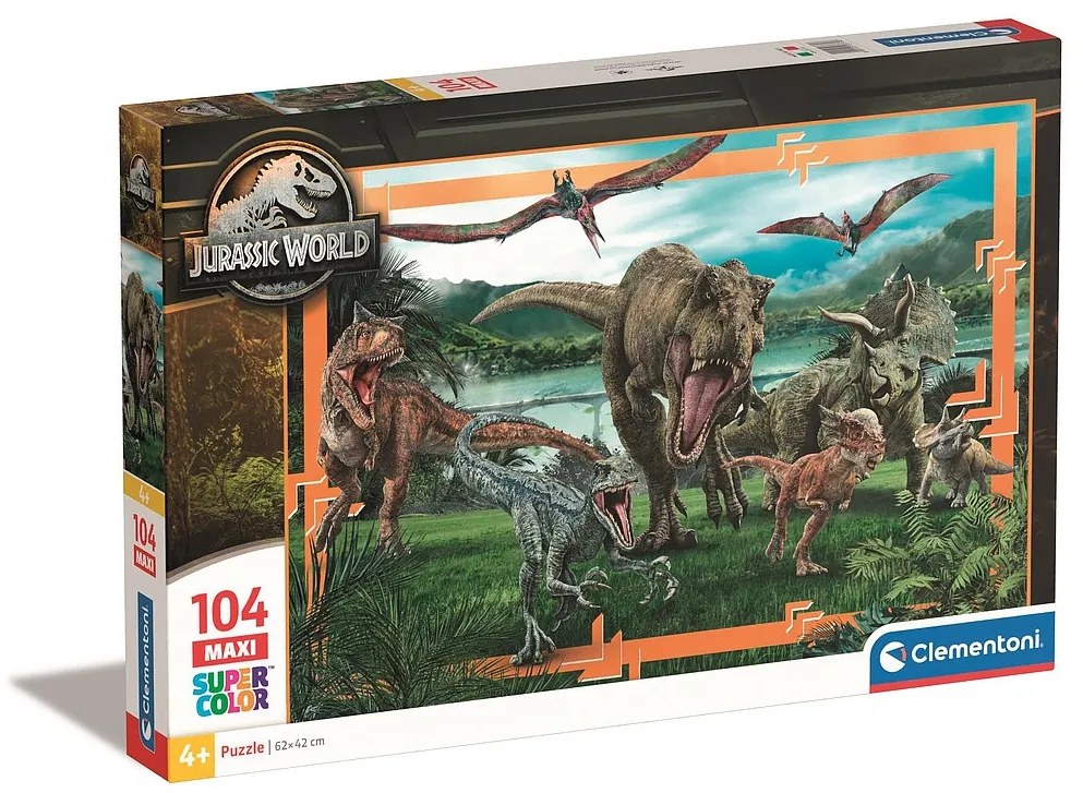 Jurassic World Predator-Prey Puzzle maxi 104 piese Clementoni